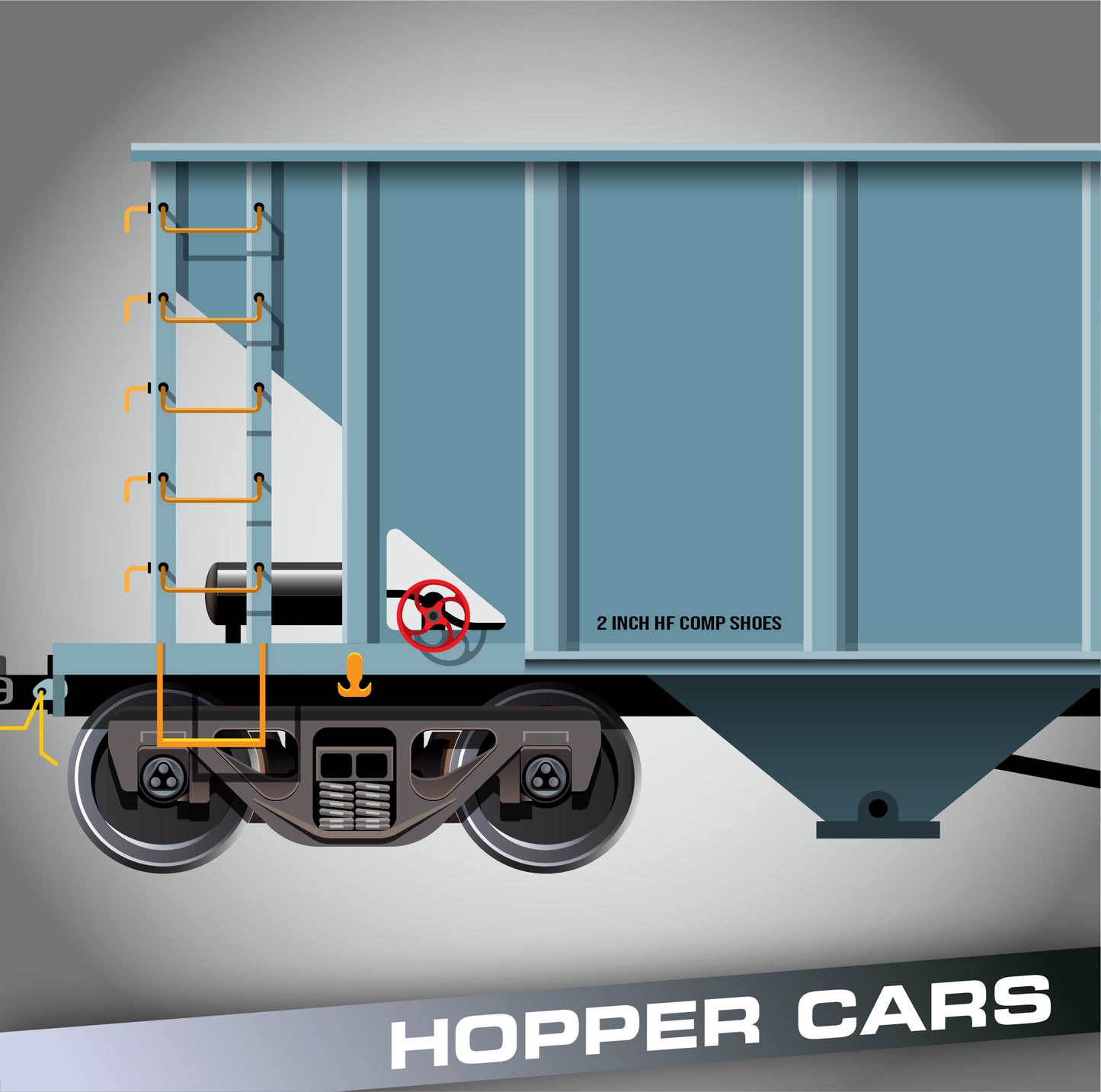 2 INCH HF COMP SHOES Decal Sticker For Train Hopper Cars (Set of 2)