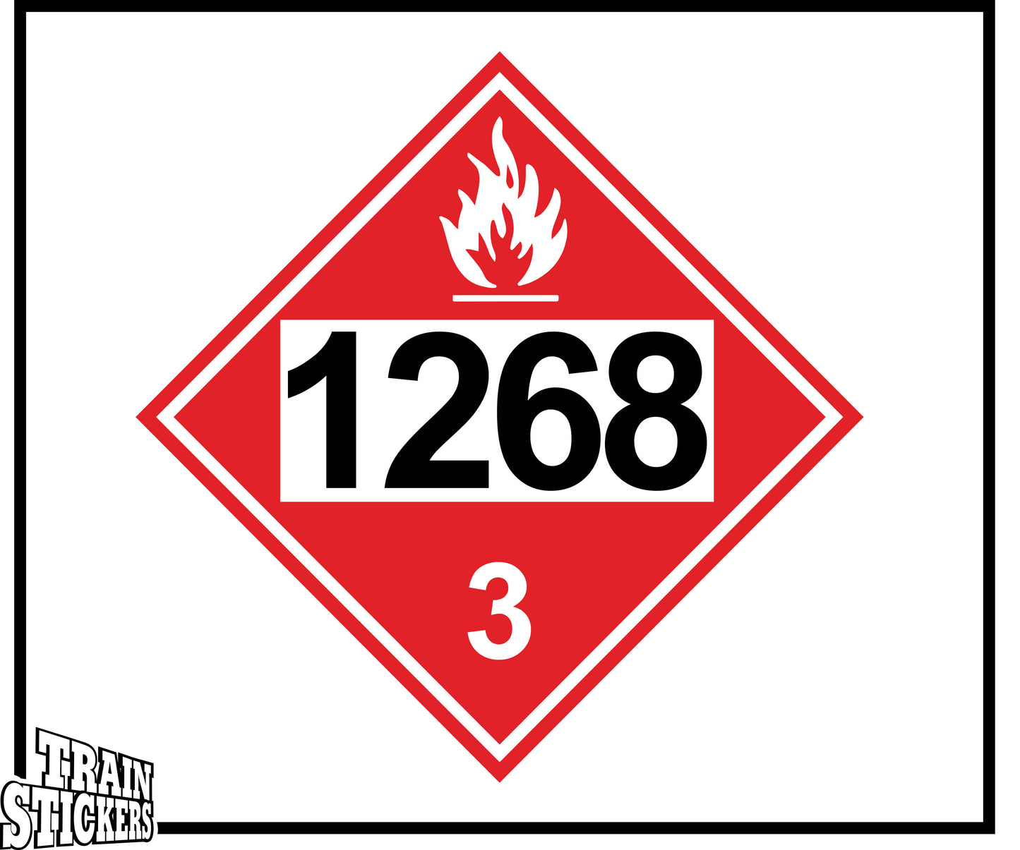 1268 Placard Class 3 Flammable Liquid Decal Sticker For Trains