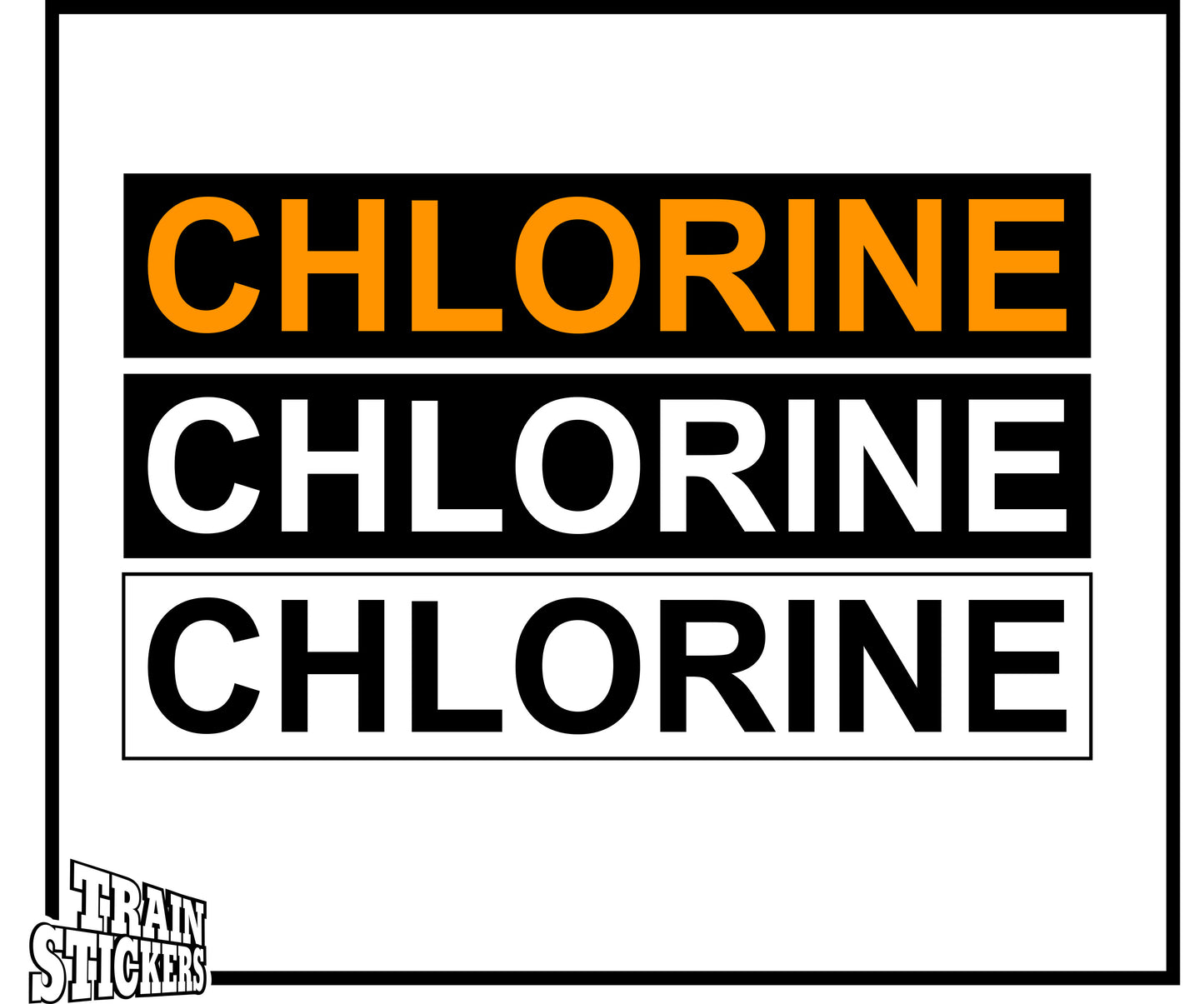 Chlorine Decal Sticker For Trains