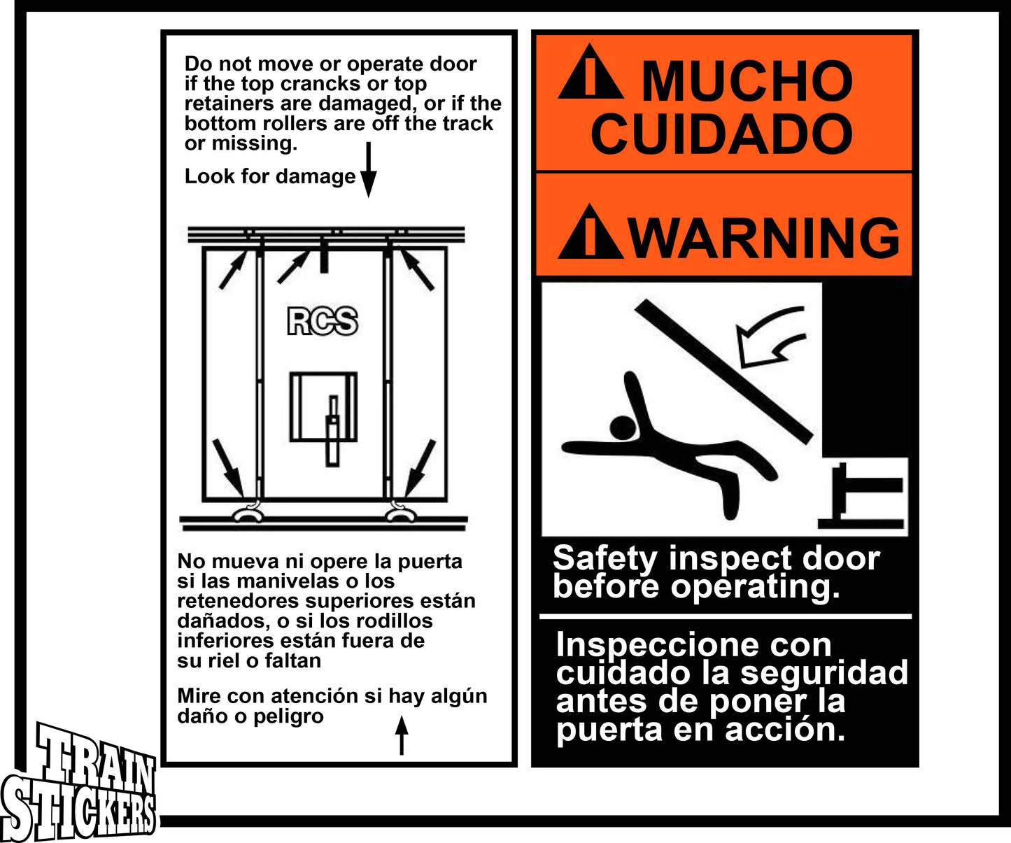 Safety: Inspect Door Before Operating Decal Sticker For Trains