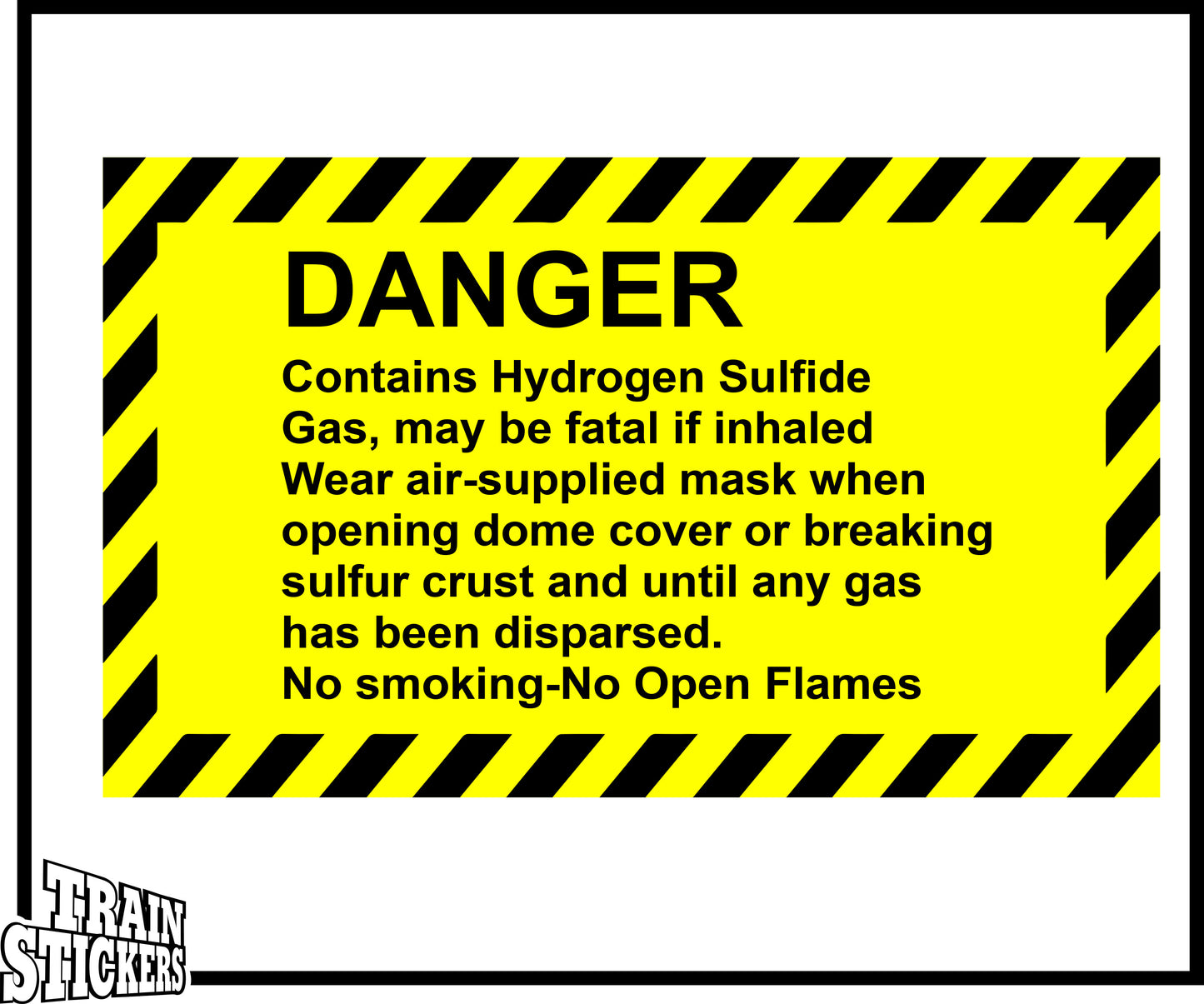 Danger - Contains Hydrogen Sulfide Decal Sticker For Trains