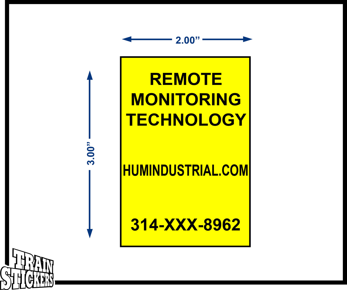 HUM Product Information Decal Sticker For Trains