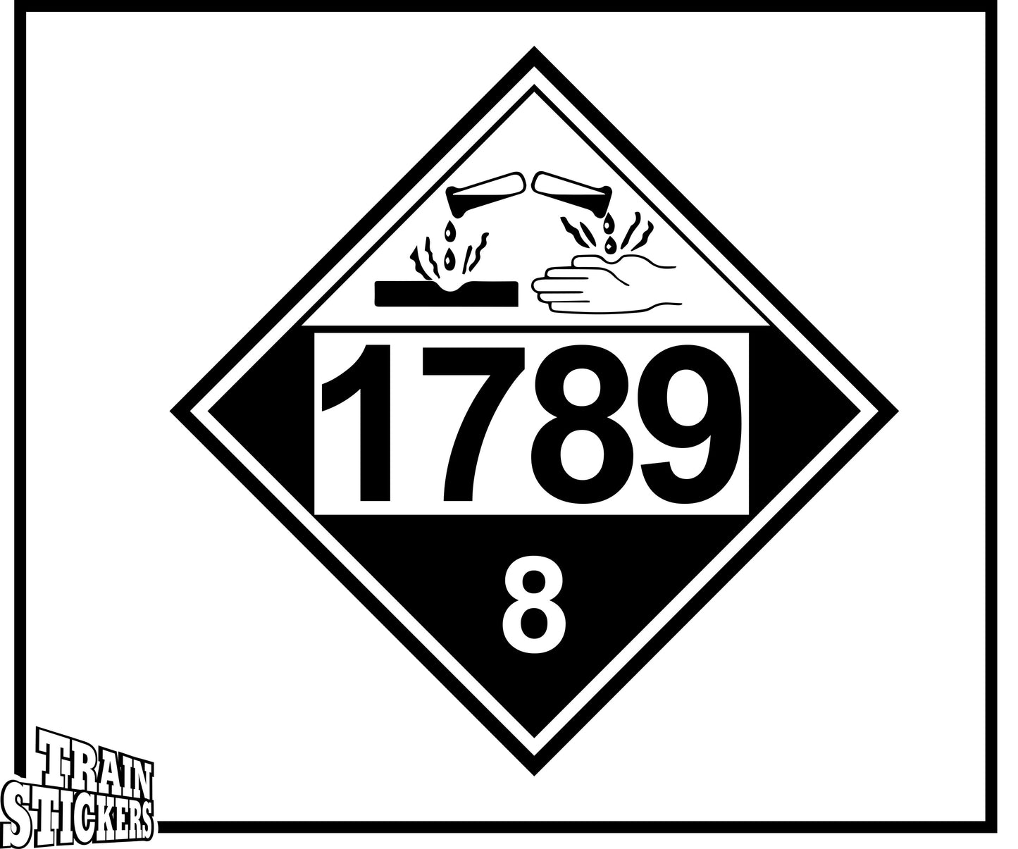 Corrosive Placard 1789 Decal Sticker For Trains