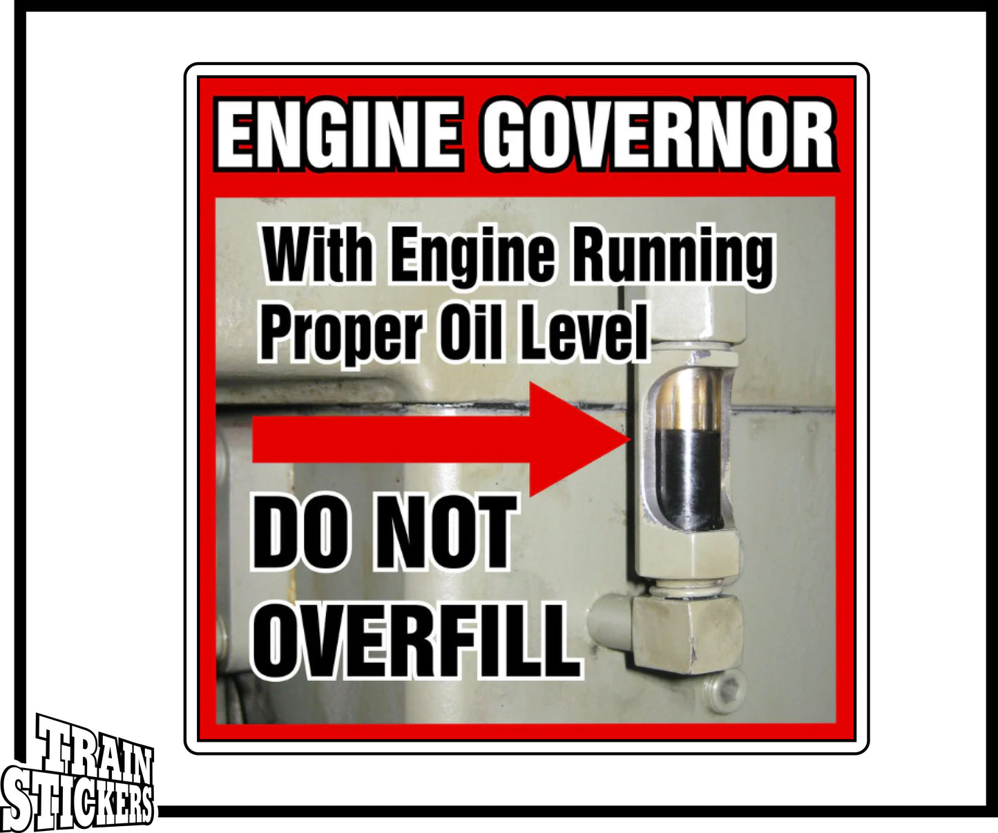 Governor Oil Level Decal Sticker For Trains