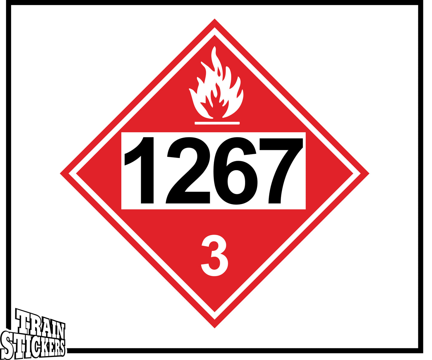 1267 Placard Class 3 Flammable Liquid Decal Sticker For Trains
