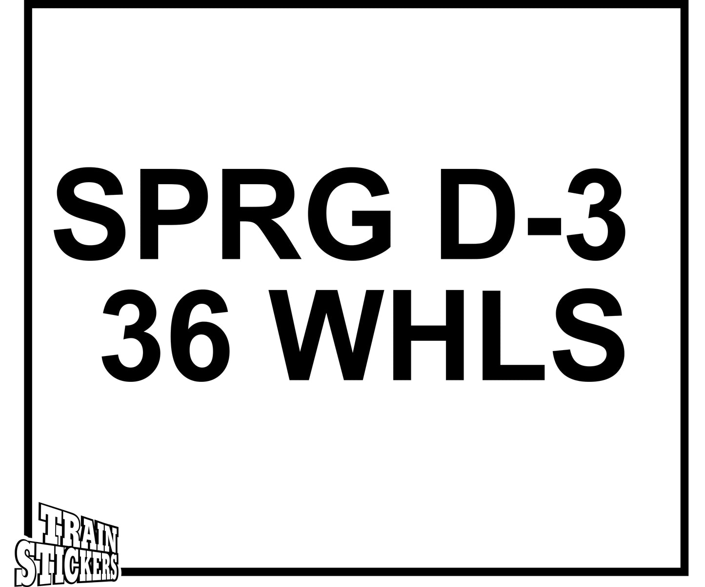 SPRG D-3 36 WHLS Decal Sticker For Trains