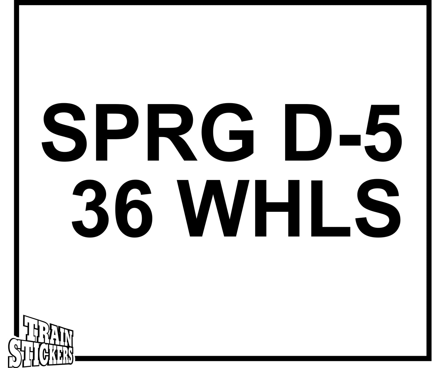 SPRG D-5 36 WHLS Decal Sticker For Trains