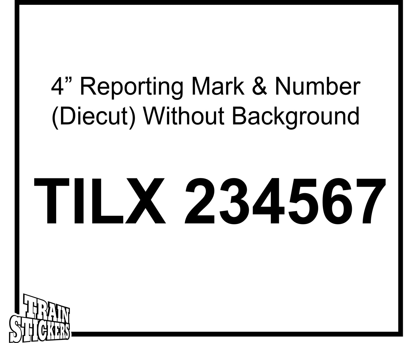 4" Reporting Mark & Numbers Decal Sticker Lettering For Trains