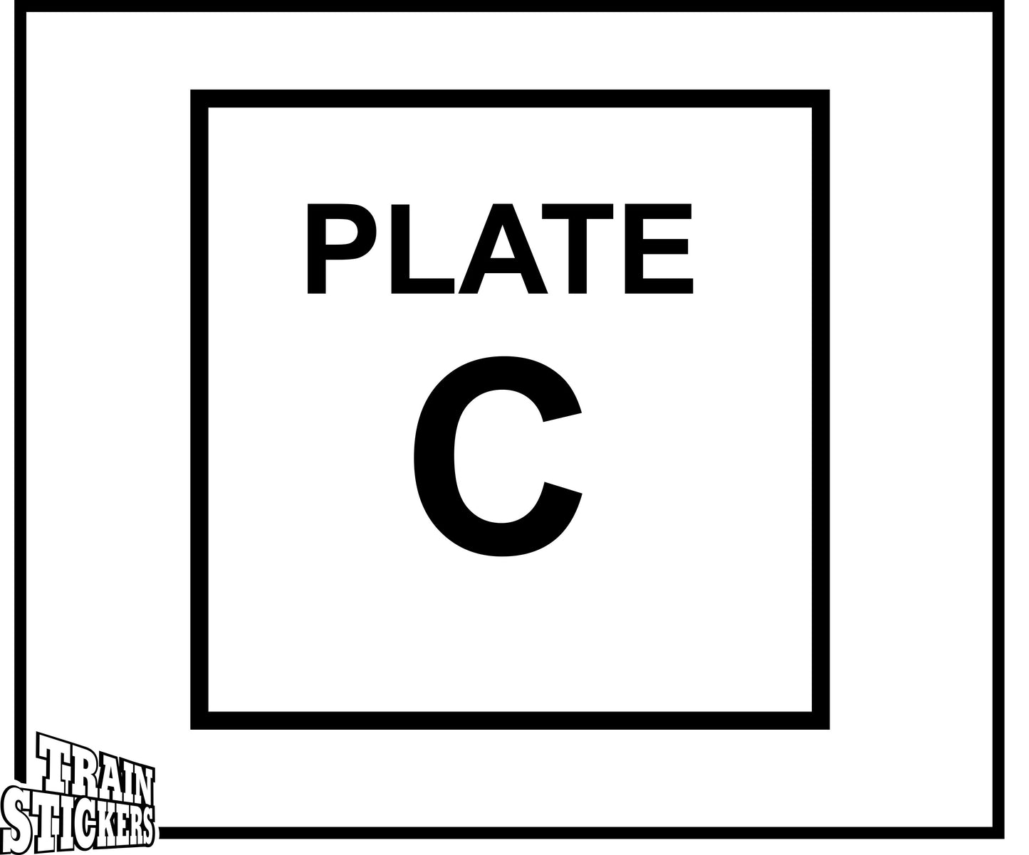 10" Plate C Decal Sticker For Trains