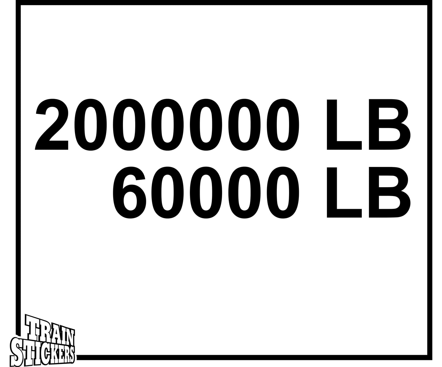 3" LBS Decal Sticker For Trains