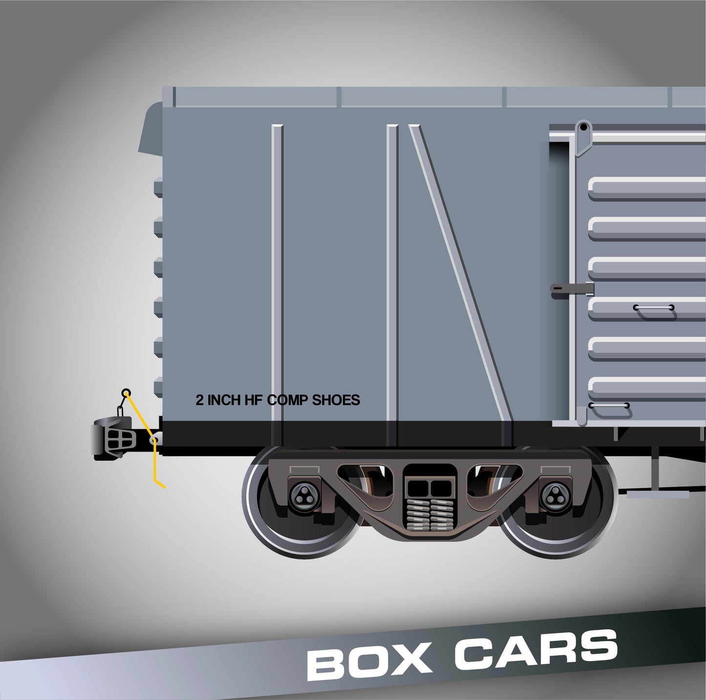 2 INCH HF COMP SHOES Decal Sticker For Train Box Cars (Set of 2)