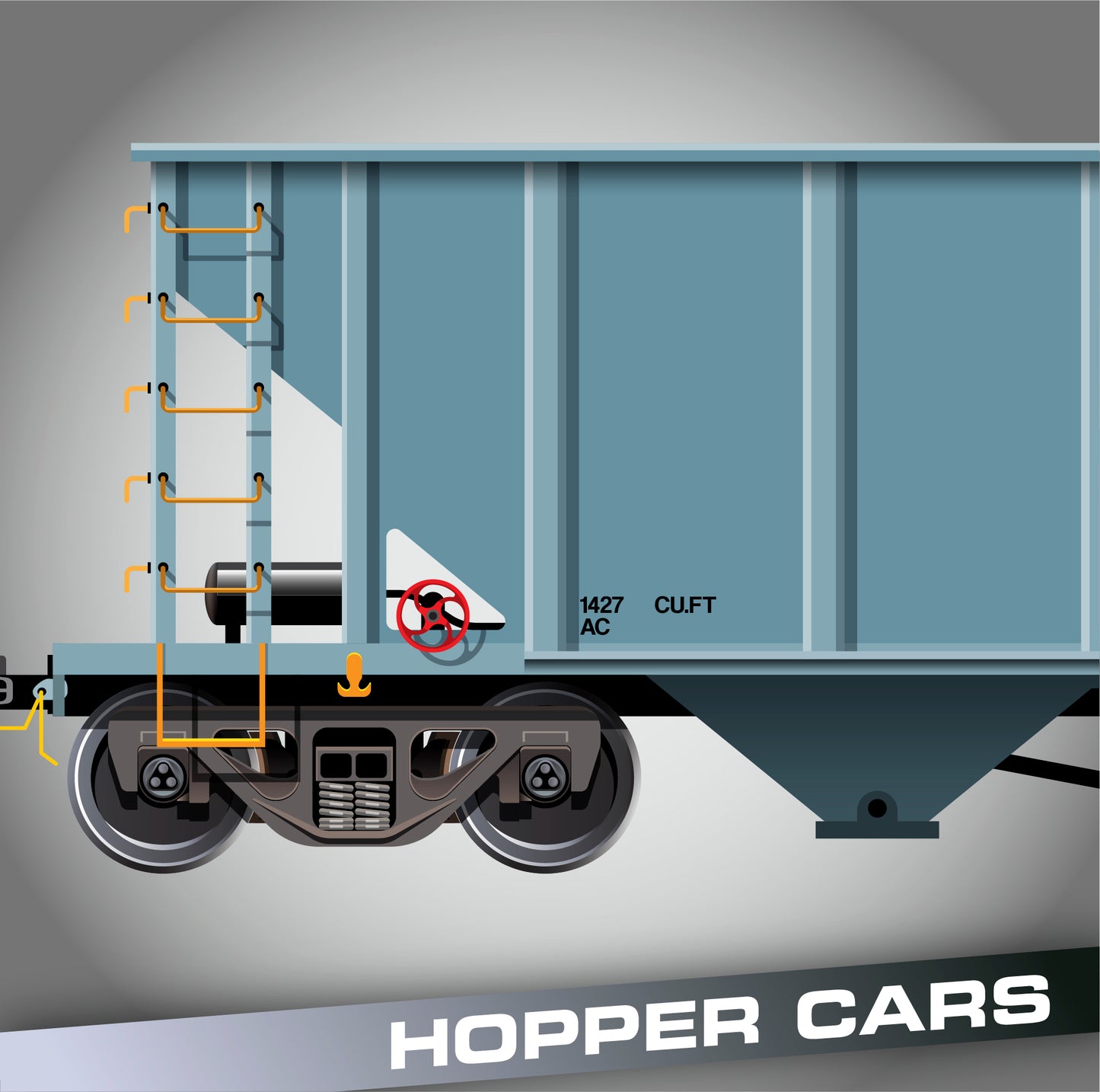 1427 CU. FT AC Decal Sticker For Train Hopper Cars (Set of 2)