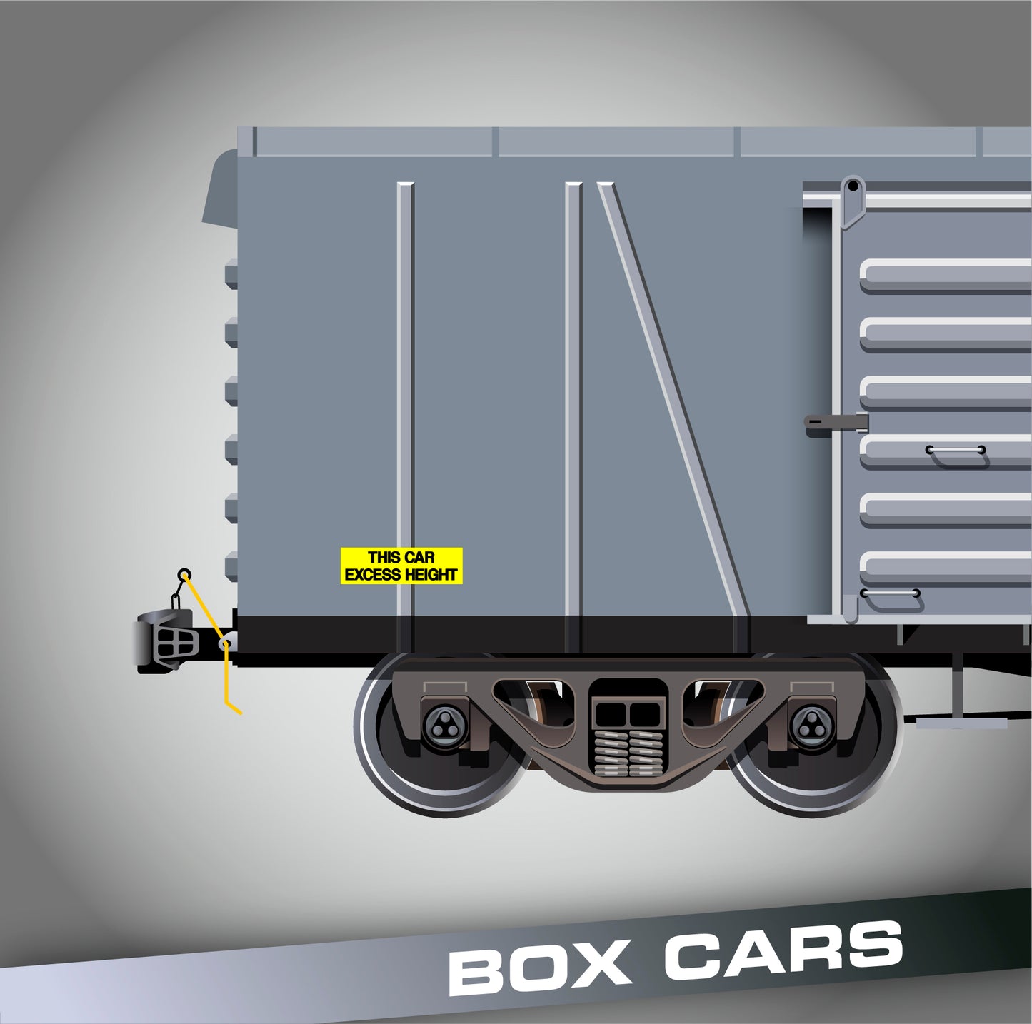 THIS CAR EXCESS HEIGHT Decal Sticker For Train Box Cars (Set of 2)