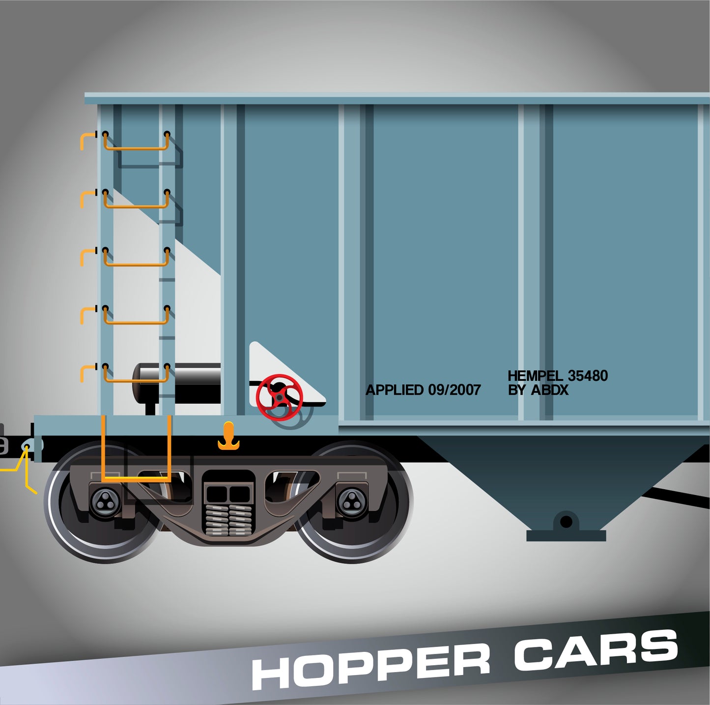 APPLIED HEMPEL 35480 BY ABDX Decal Sticker For Train Hopper Cars (Set of 2)