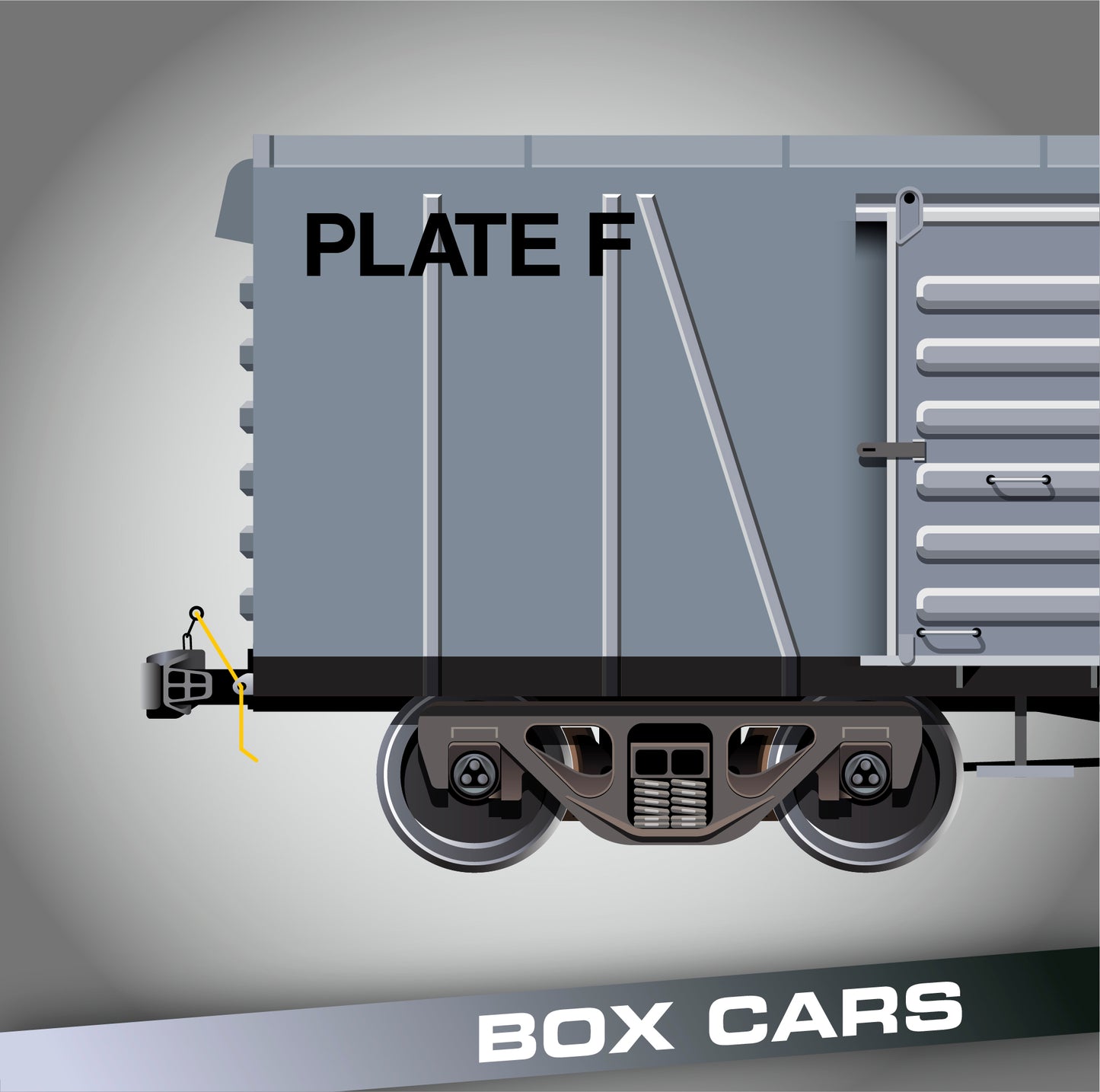 PLATE F Decal Sticker For Train Box Cars (Set of 2)