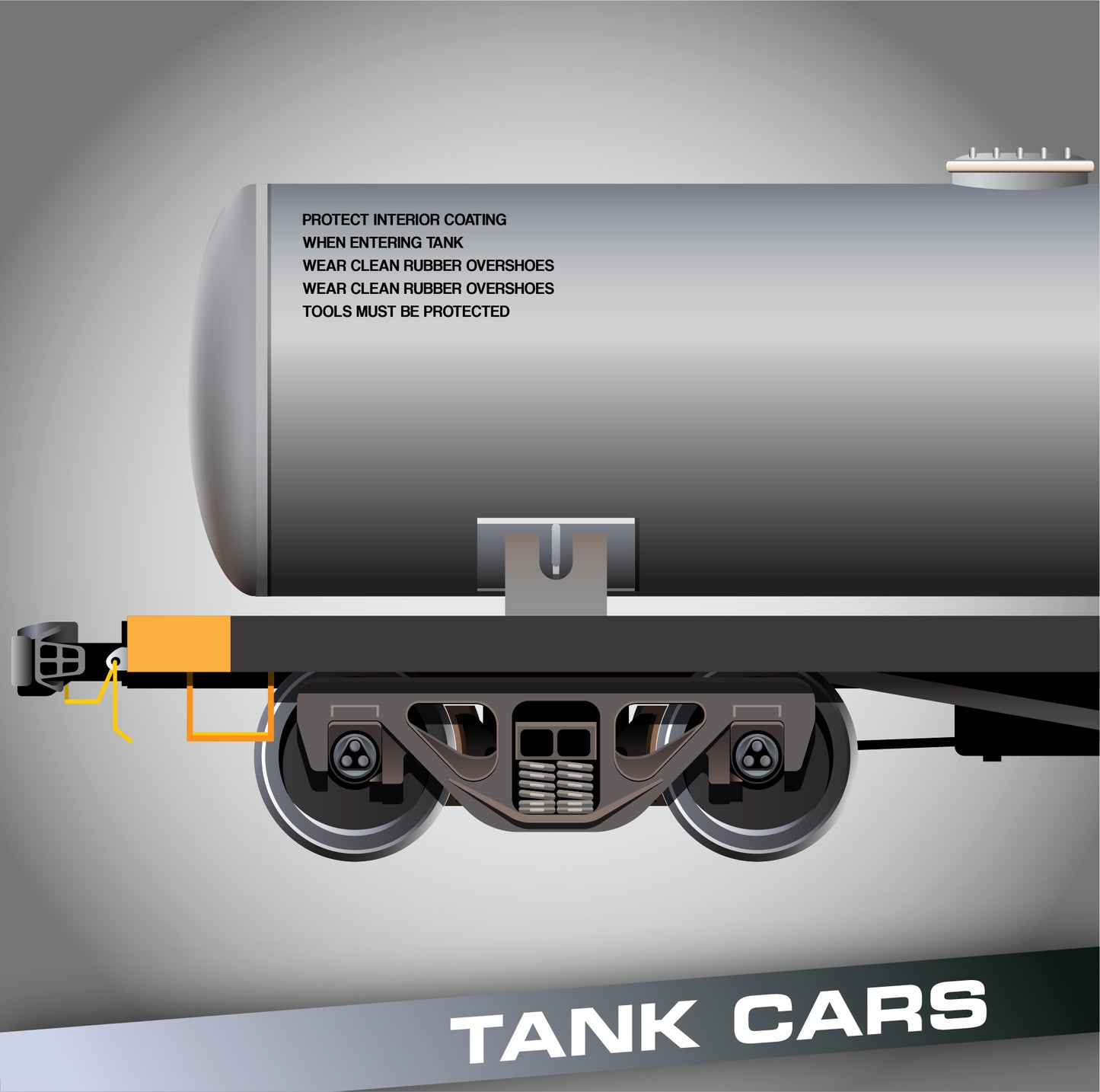 PROTECT INTERIOR COATING WHEN ENTERING TANK Decal Sticker For Train Tank Cars (Set of 2)
