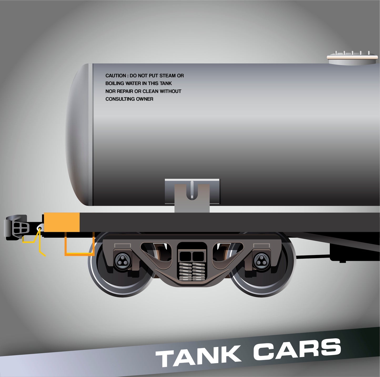 Caution: Do Not Put Steam Or Boiling Water In This Tank Nor Repair Or Clean Without Consulting Owner Decal Sticker For Train Tank Cars (Set of 2)